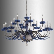 Люстра Euroluce Bora L12+6 Nichel Blue Люстра Euroluce Bora L12+6 Nichel Blue