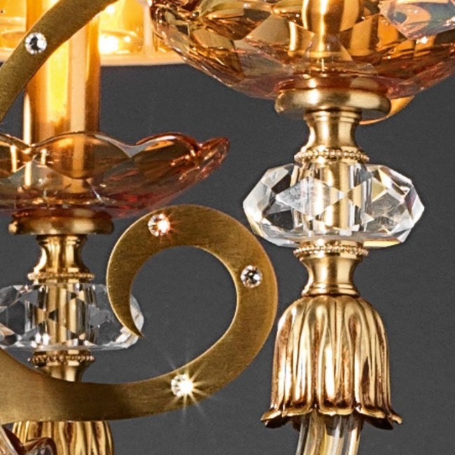 Люстра Euroluce Perseo L3 Gold Amber Shade Люстра Euroluce Perseo L3 Gold Amber Shade