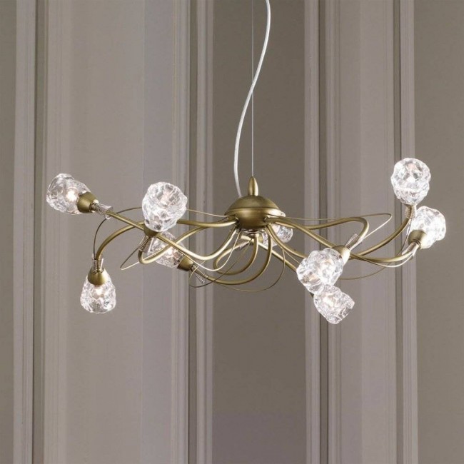 Люстра Masca Luna 1865/9 Ottone nichel / Glass 576 Люстра Masca Luna 1865/9 Ottone nichel / Glass 576