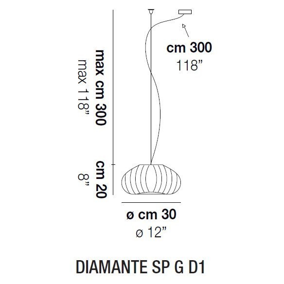 Подвесной светильник Vistosi Diamante SP G D1 E27 CR NI Подвесной светильник Vistosi Diamante SP G D1 E27 CR NI
