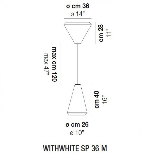 Подвесной светильник Vistosi WithWhite SP 36 M E27 BC BC Подвесной светильник Vistosi WithWhite SP 36 M E27 BC BC