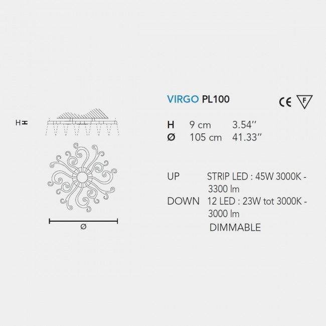 Потолочный светильник Masiero Eclettica Virgo PL100 V95
