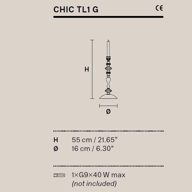 Настольная лампа Masiero Chic TL1G F02