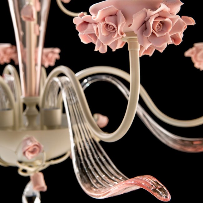 Люстра Euroluce Bora L6 ivory Rose Люстра Euroluce Bora L6 ivory Rose