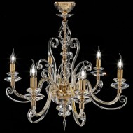 Потолочная люстра Euroluce Alicante S6 gold Clear