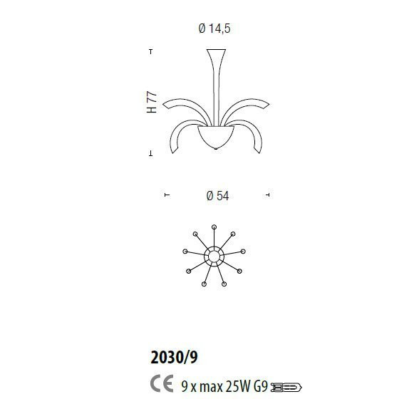 Потолочная люстра Sylcom Phoenix 2030/9 AS