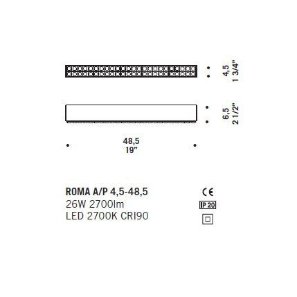 Настенный светильник De Majo ROMA A/P 4,5-48,5 ED 0ROMA0A70 Настенный светильник De Majo ROMA A/P 4,5-48,5 ED 0ROMA0A70