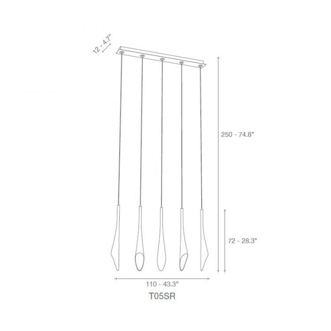 Подвесной светильник Terzani Calle T05S E8 A9 R