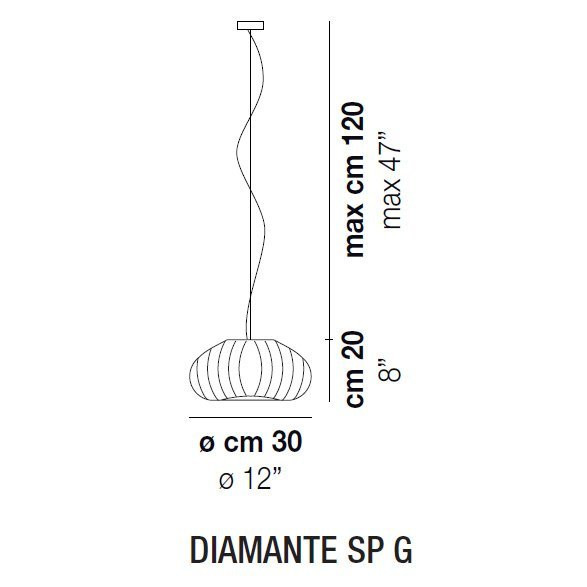 Подвесной светильник Vistosi Diamante SP G E27 CR NI Подвесной светильник Vistosi Diamante SP G E27 CR NI