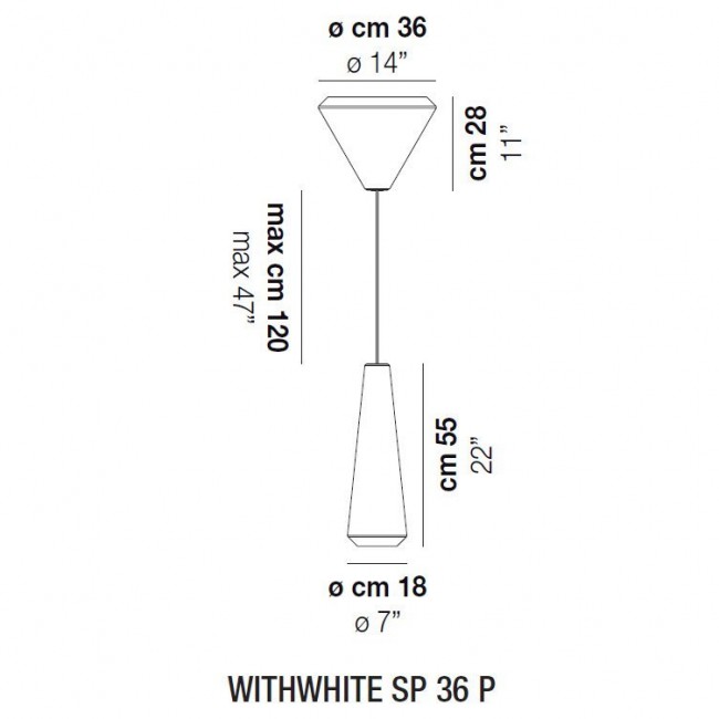 Подвесной светильник Vistosi WithWhite SP 36 P E27 BC BC Подвесной светильник Vistosi WithWhite SP 36 P E27 BC BC