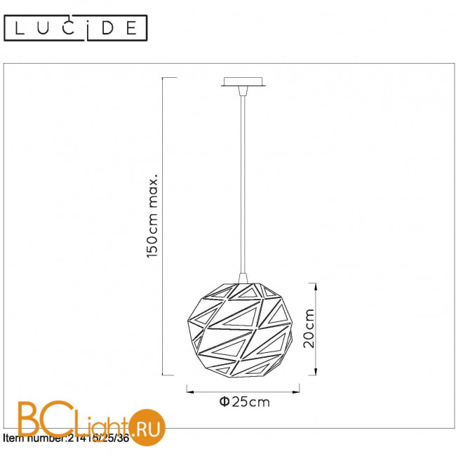 Подвесной светильник Lucide Malunga 21415/25/36 Подвесной светильник Lucide Malunga 21415/25/36