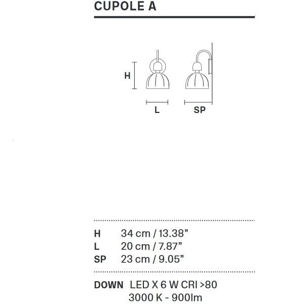 Бра Masiero Cupole A V91 Бра Masiero Cupole A V91
