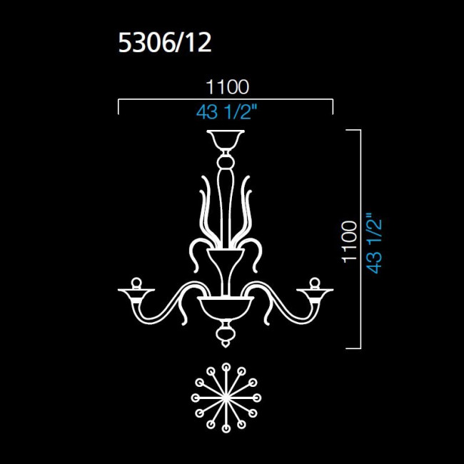 Люстра Barovier&Toso Fauve 5306/12/EL Люстра Barovier&Toso Fauve 5306/12/EL
