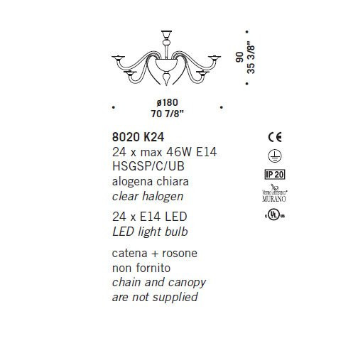 Люстра De Majo 8020 K24 080200K24 Люстра De Majo 8020 K24 080200K24