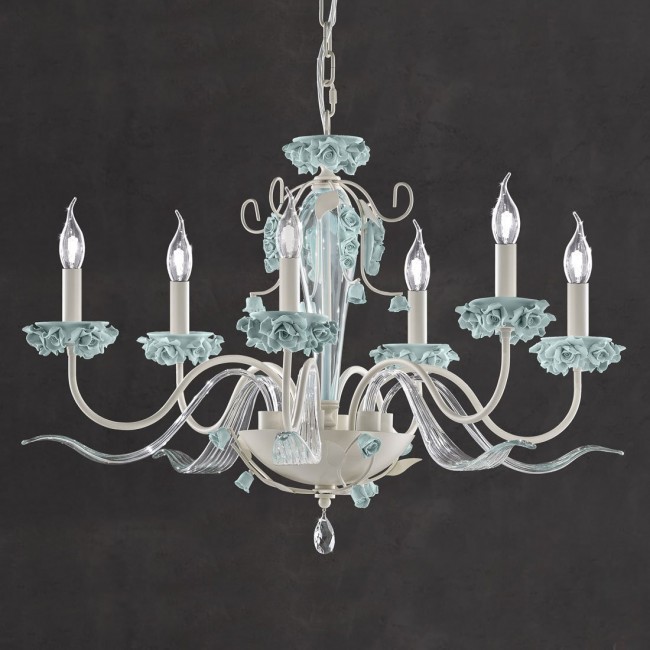 Люстра Euroluce Bora L6 ivory Tiffany