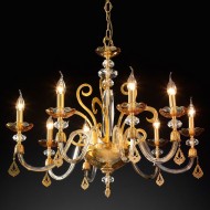 Люстра Euroluce Perseo L8 Gold Amber Люстра Euroluce Perseo L8 Gold Amber