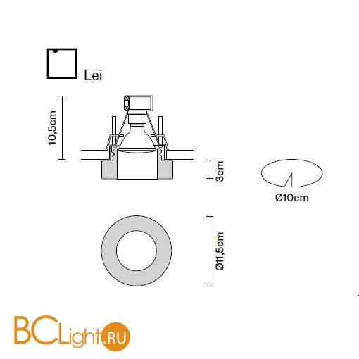 Встраиваемый спот (точечный светильник) Fabbian Lei D27 F44 35