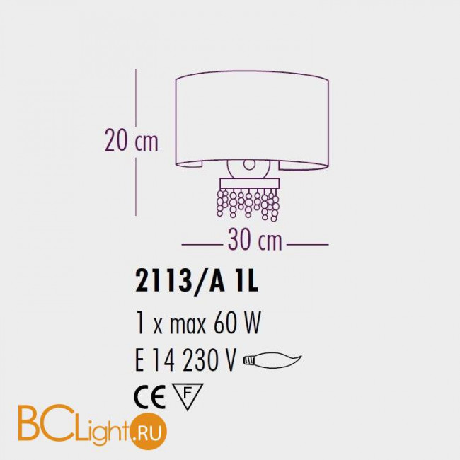 Настенный светильник Bellart Onda 2113/A1L 17 Настенный светильник Bellart Onda 2113/A1L 17