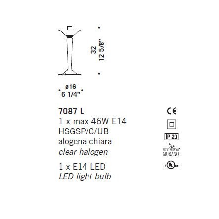 Настольная лампа De Majo 7087 L 070870L00