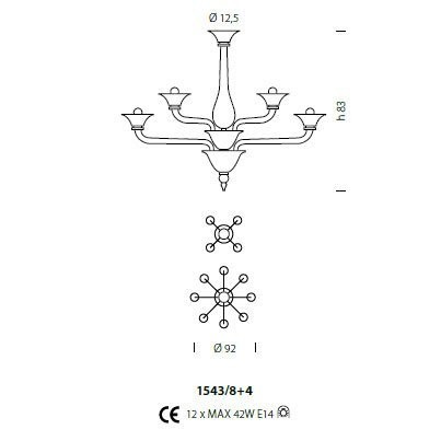 Люстра Sylcom Corner 1543/8+4 K BLDEN.DEN
