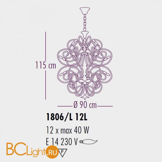 Потолочная люстра Bellart Vanity 1806/L12L 05/V01 Потолочная люстра Bellart Vanity 1806/L12L 05/V01