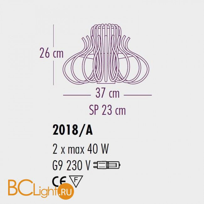 Настенный светильник Bellart Essenzia 2018/A 05/V01 Настенный светильник Bellart Essenzia 2018/A 05/V01