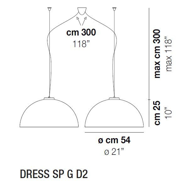 Подвесной светильник Vistosi Dress SP G D2 E27 BC CR
