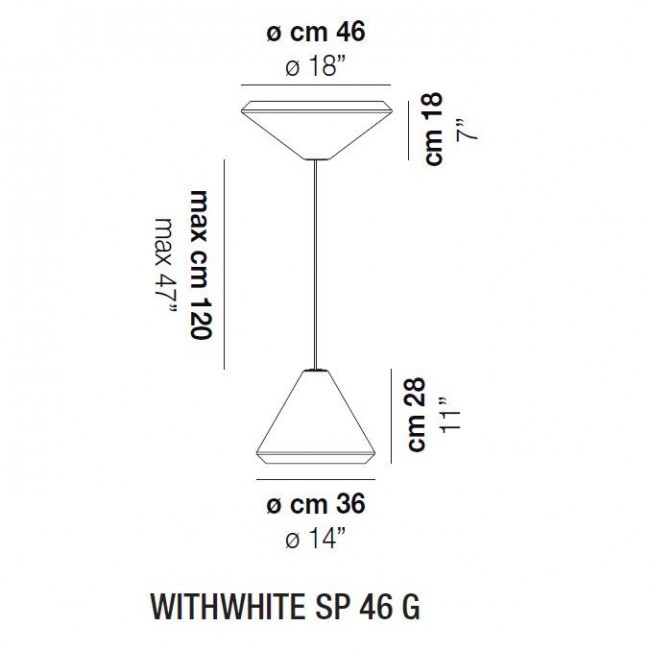 Подвесной светильник Vistosi WithWhite SP 46 G E27 BC BC Подвесной светильник Vistosi WithWhite SP 46 G E27 BC BC