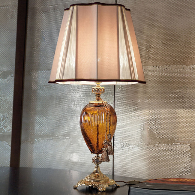 Настольная лампа Euroluce Penelope LG1 Shiny gold Amber