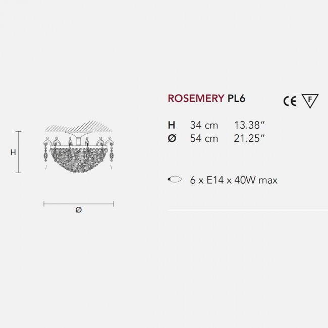 Потолочный светильник Masiero Rosemery PL6 /V97