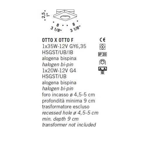 Встраиваемый светильник De Majo OTTO X OTTO F 0OTTO0F00 Встраиваемый светильник De Majo OTTO X OTTO F 0OTTO0F00