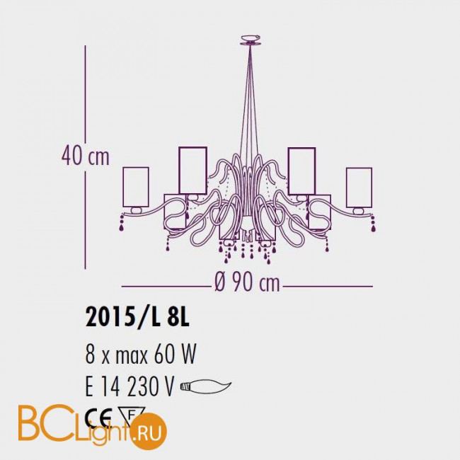 Люстра Bellart Delhia 2015/L8L 08/P09