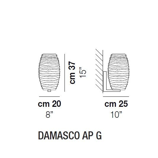 Бра Vistosi Damasco AP G E27 CR/TO NI Бра Vistosi Damasco AP G E27 CR/TO NI