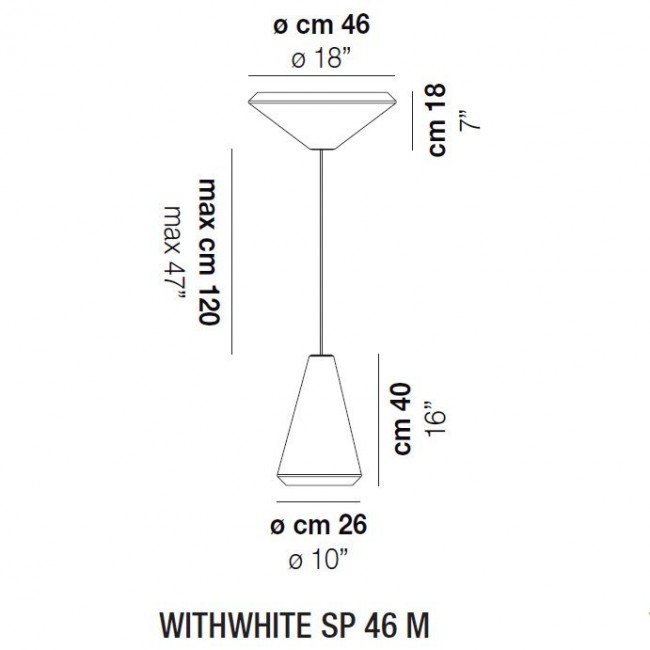 Подвесной светильник Vistosi WithWhite SP 46 M E27 BC BC Подвесной светильник Vistosi WithWhite SP 46 M E27 BC BC