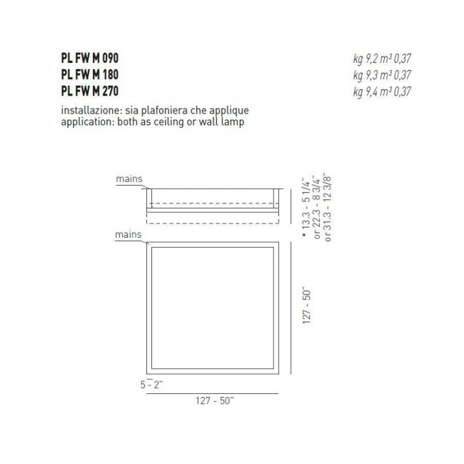 Потолочный светильник Axo Light Lightecture Framework PL FW M 090 PLFWM090FLEBCXX Потолочный светильник Axo Light Lightecture Framework PL FW M 090 PLFWM090FLEBCXX
