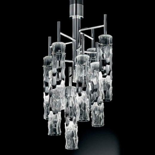 Потолочный светильник IDL Bamboo 423/8PF chrome / Murano glass with chrome plated band Потолочный светильник IDL Bamboo 423/8PF chrome / Murano glass with chrome plated band