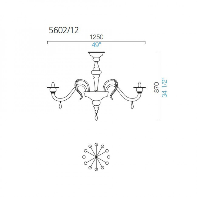 Люстра Barovier&Toso Fez 5602/12/OO Люстра Barovier&Toso Fez 5602/12/OO