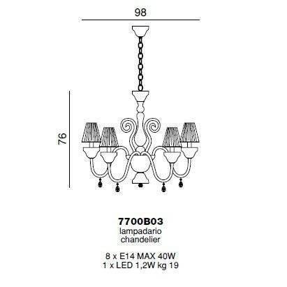 Люстра Beby La Femme 7700B03 Chrome White Charmante 595 Swarovski Almond