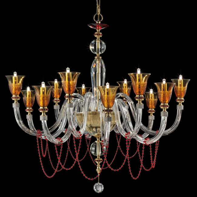 Люстра Euroluce Claire L6+6 Amber Люстра Euroluce Claire L6+6 Amber