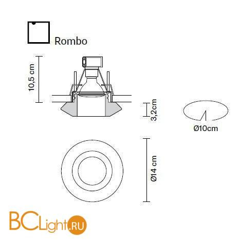Встраиваемый спот (точечный светильник) Fabbian Rombo D27 F59 00
