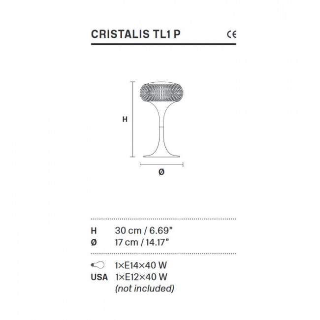 Настольная лампа Masiero Cristalis TL1 P G18 CUT Настольная лампа Masiero Cristalis TL1 P G18 CUT