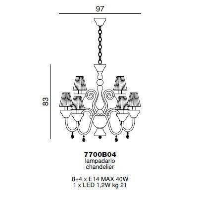 Люстра Beby La Femme 7700B04 Chrome Silver Cortina 595 Swarovski Almond Люстра Beby La Femme 7700B04 Chrome Silver Cortina 595 Swarovski Almond