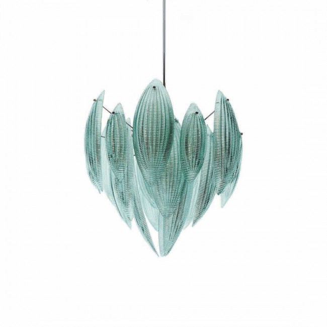 Подвесной светильник IDL Paradise 430/62 Chrome / Aquamarine Murano glass Подвесной светильник IDL Paradise 430/62 Chrome / Aquamarine Murano glass