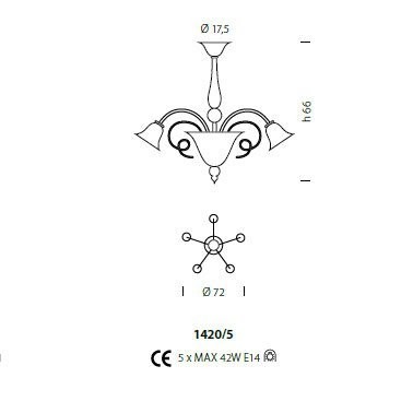 Потолочная люстра Sylcom Venier 1420/5 D D.A.