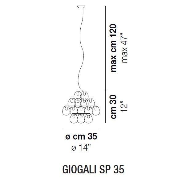Подвесной светильник Vistosi Giogali SP 35 E27 CR/TR CR Подвесной светильник Vistosi Giogali SP 35 E27 CR/TR CR