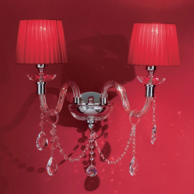 Бра Euroluce Arcobaleno A2 Silver Clear Red Бра Euroluce Arcobaleno A2 Silver Clear Red