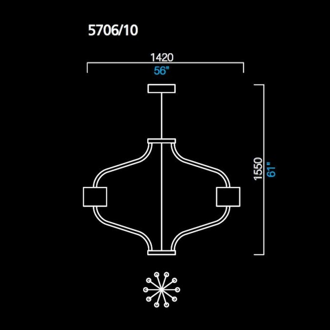 Люстра Barovier&Toso Hastings 5706/10/AQ/BB Люстра Barovier&Toso Hastings 5706/10/AQ/BB