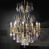 Люстра Beby Group Old style 3309/8 Satin gold HALF CUT WITH GLASS FRUITS