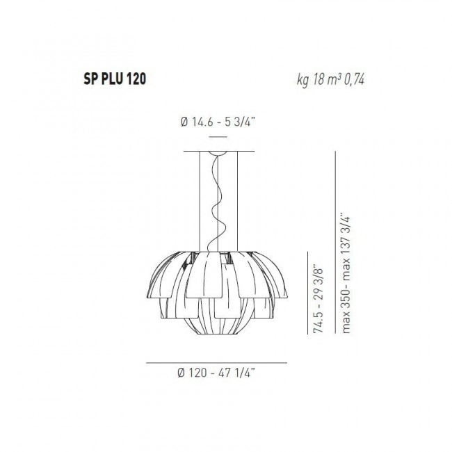 Подвесной светильник Axo Light Lightecture Plumage SP PLU 120 SPPLU120E27MCXX Подвесной светильник Axo Light Lightecture Plumage SP PLU 120 SPPLU120E27MCXX