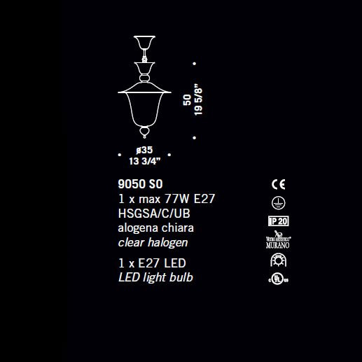 Подвесной светильник De Majo 9050 S0 090500S01 Подвесной светильник De Majo 9050 S0 090500S01